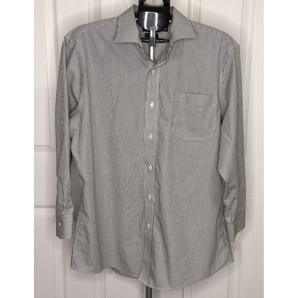 Lauren Ralph Lauren Mens Slim Fit Non Iron Striped Dress Shirt 17 34/35